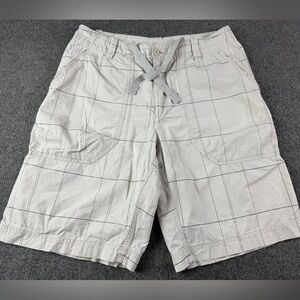 Nike The Athletic Dept Mens100% Cotton Plaid 10" Shorts Size M Beige/Gray